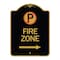 Signmission No Parkingand Right Arrow, Black & Gold Aluminum Architectural Sign, 18" x 24", BG-1824-24654 A-DES-BG-1824-24654 - alternate 1